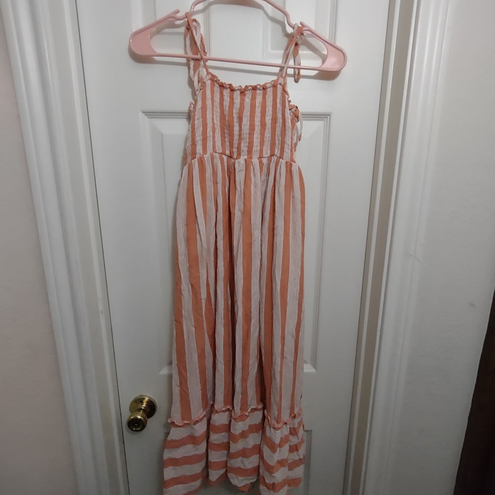 Peach stripe sun dress